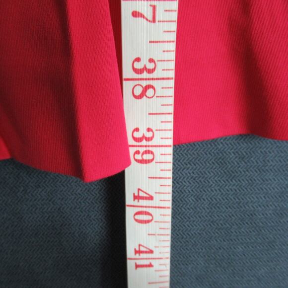 Talbots Dress Womens Size 6 Red Short Sleeve Pleated Modest Minimalist Work - Picture 5 of 9